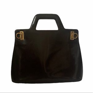 Salvatore Ferragamo Two-Way Gancini Bag Dark Brown